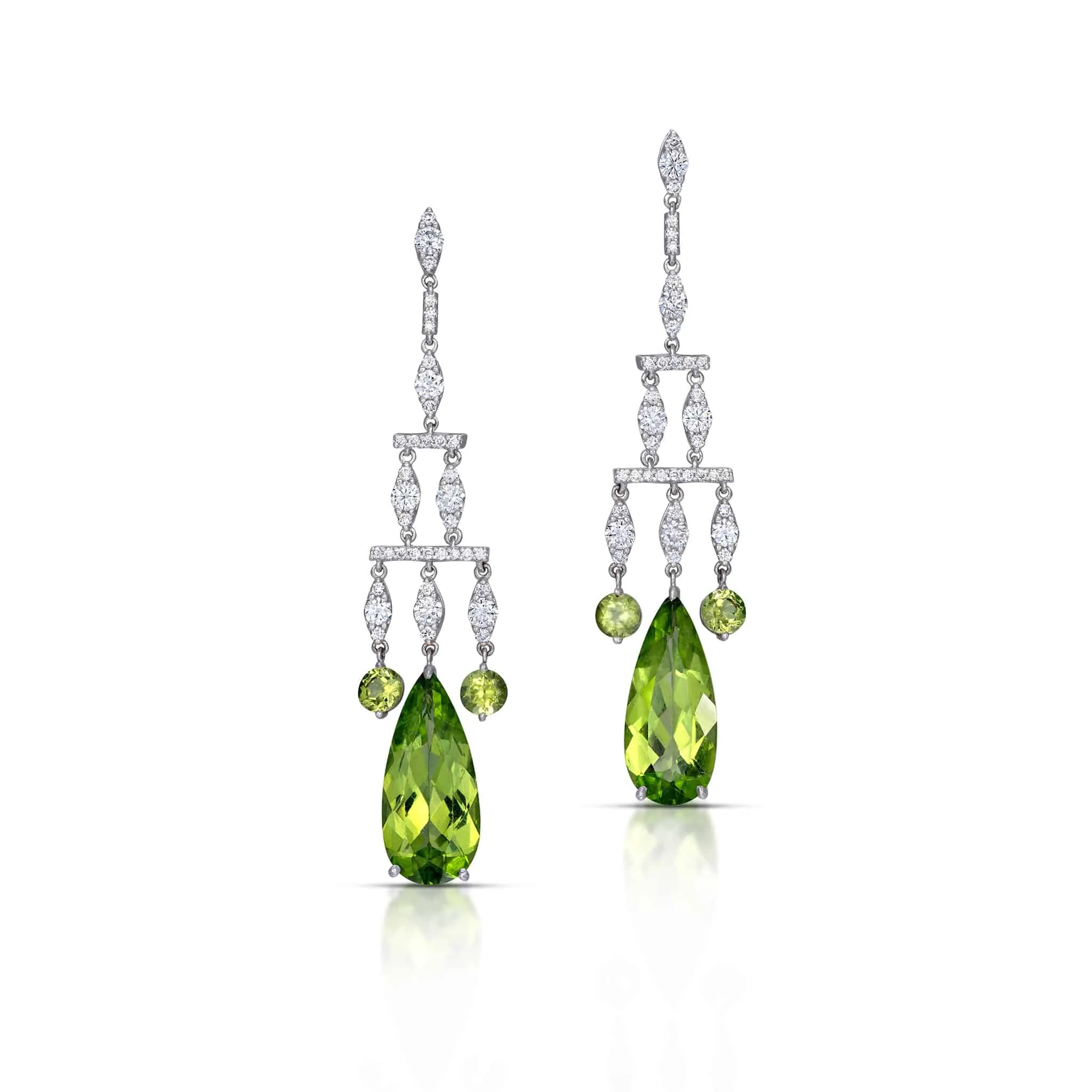 12.43 Carat Peridot and Diamond Earrings
