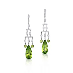 12.43 Carat Peridot and Diamond Earrings