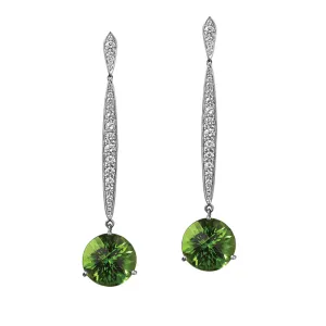 16.75 Carat Peridot and Diamond Drop Earrings