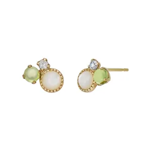 18K/10K Yellow Gold Peridot Stud Earrings