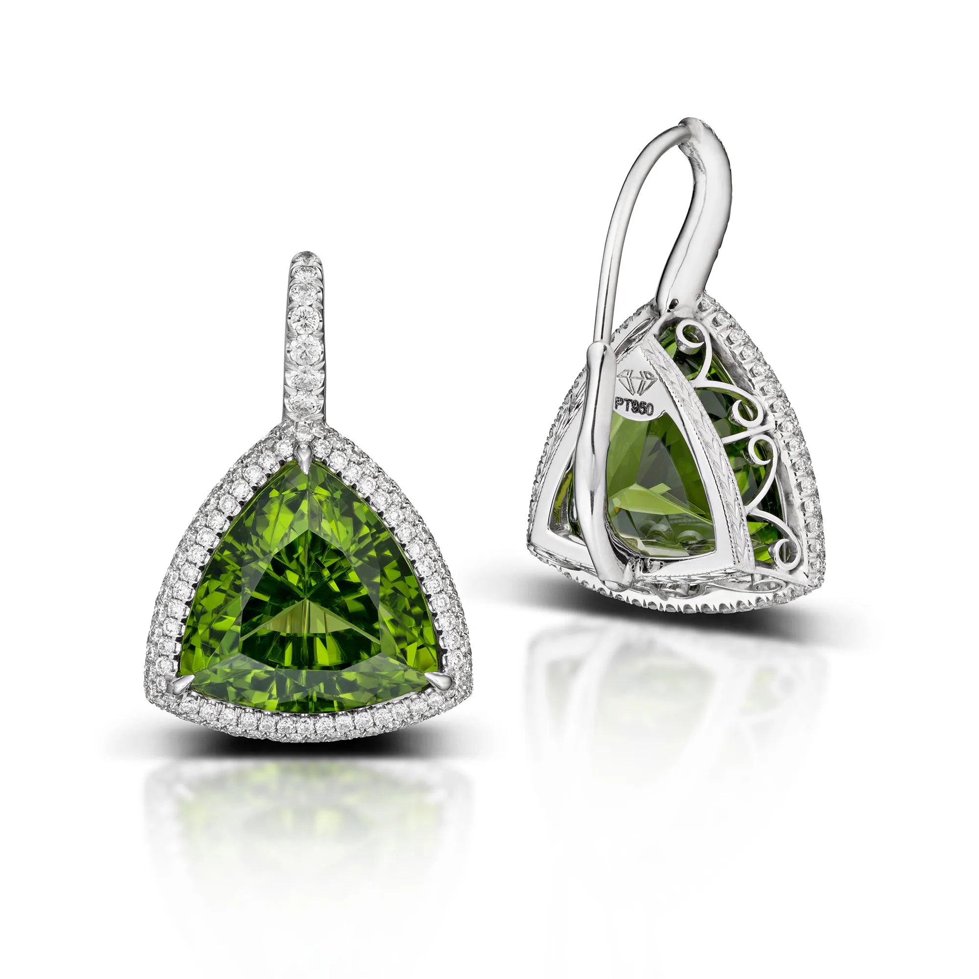 20.11 Carat Peridot and Diamond Earrings