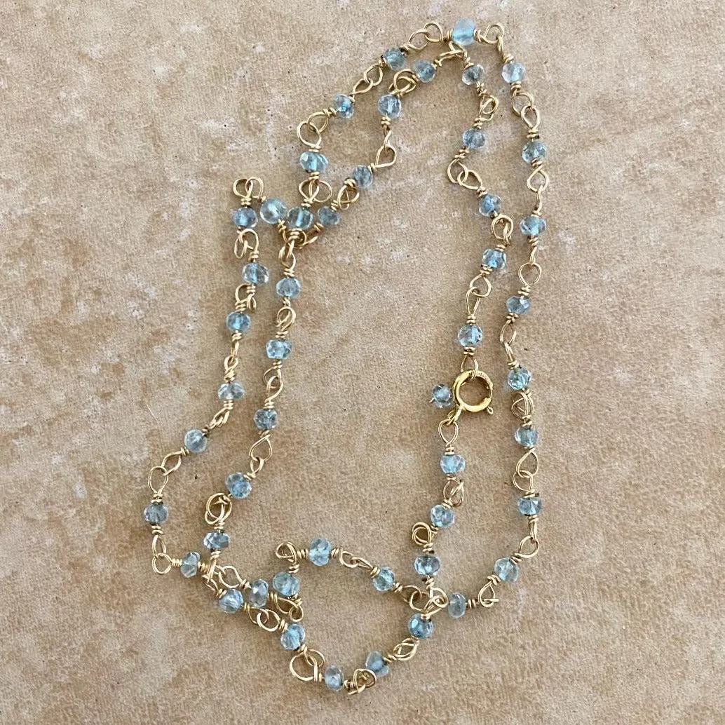 Aquamarine Beads Necklace - Monaco