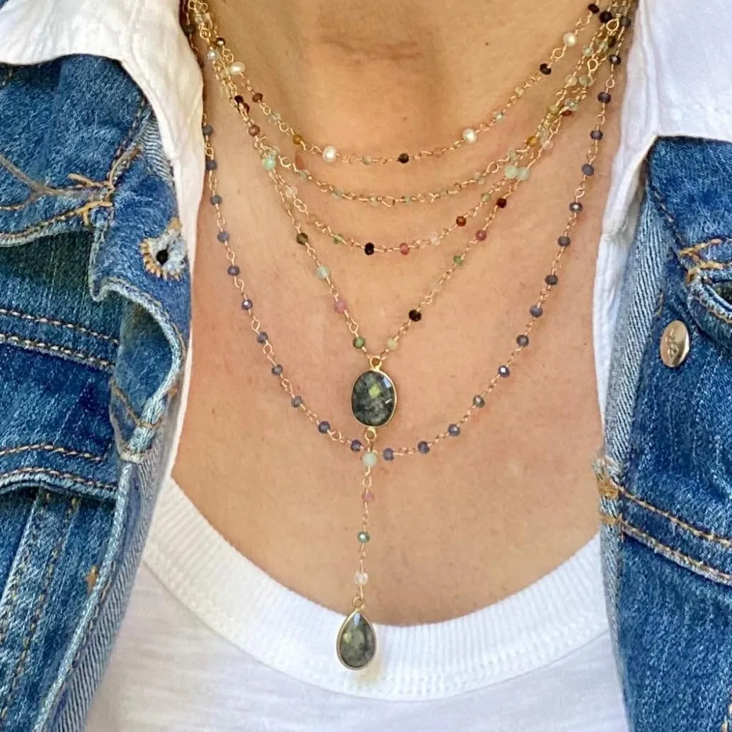 Aquamarine Beads Necklace - Monaco