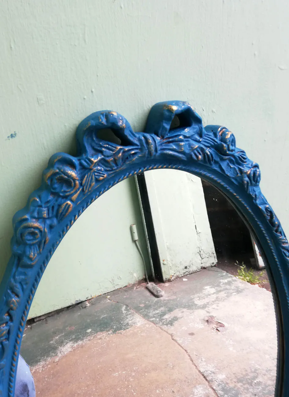 Beautiful painted vintage ornate mirror