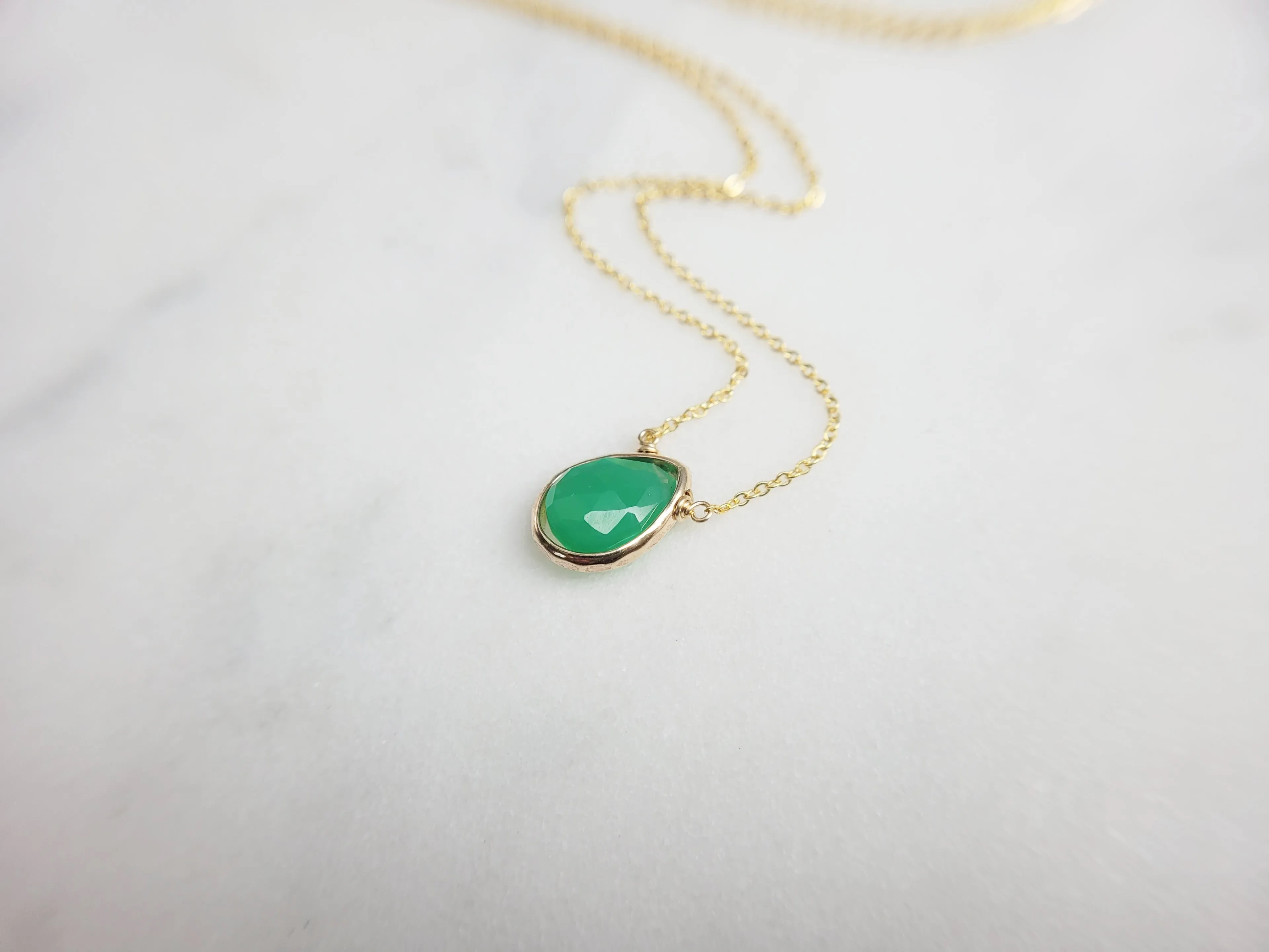 Chrysoprase Pear Briolette Necklace