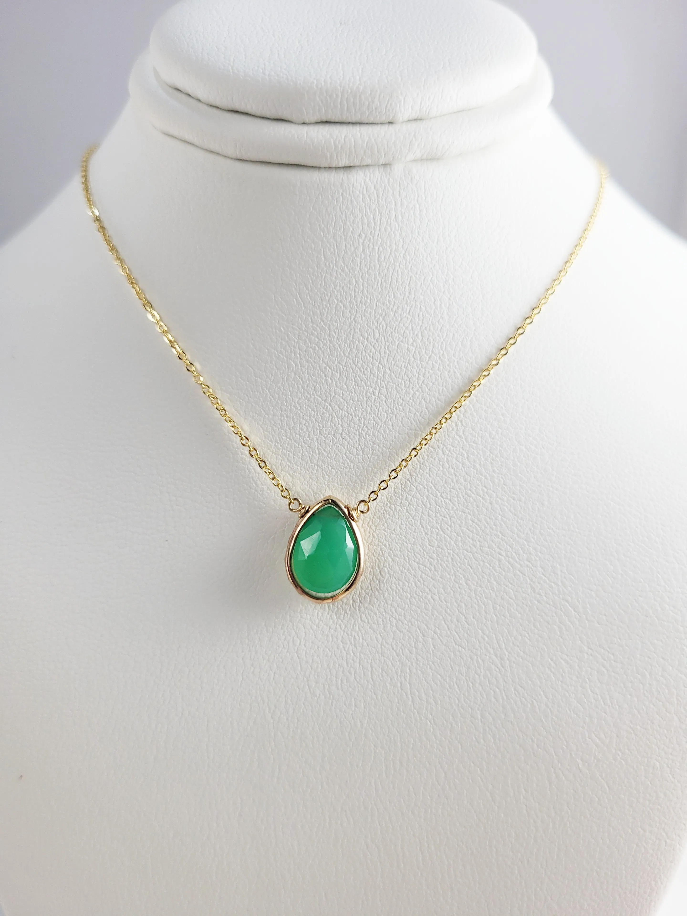 Chrysoprase Pear Briolette Necklace