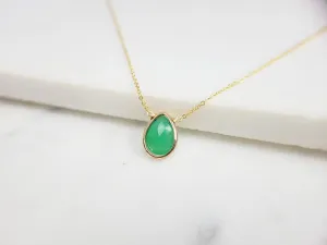 Chrysoprase Pear Briolette Necklace