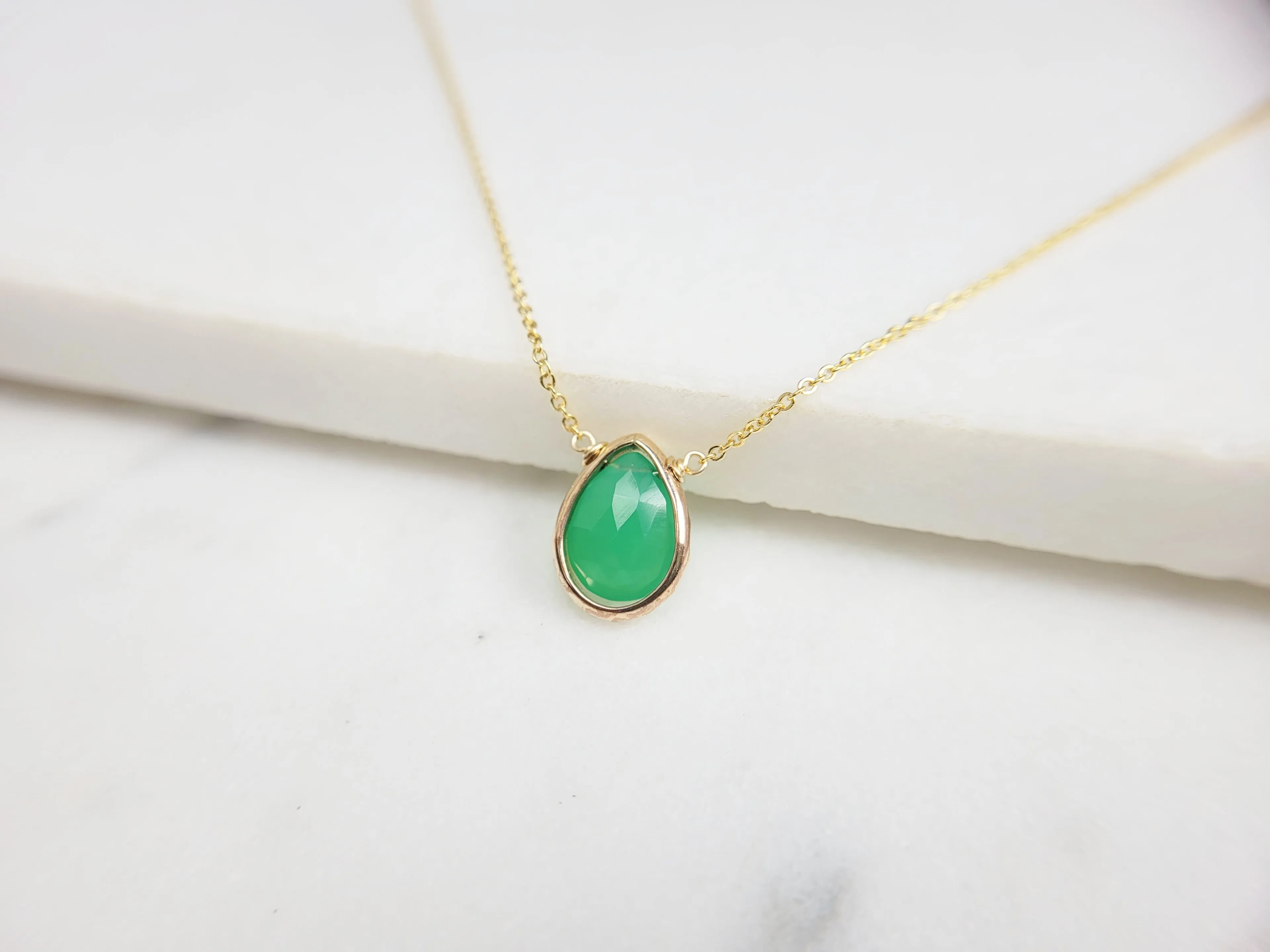 Chrysoprase Pear Briolette Necklace