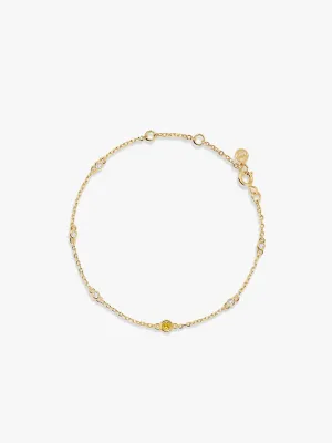 Citrine & Sapphire Station Bracelet