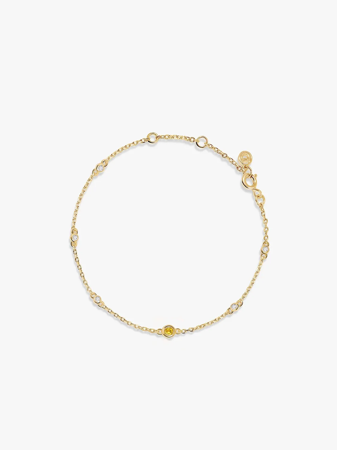 Citrine & Sapphire Station Bracelet