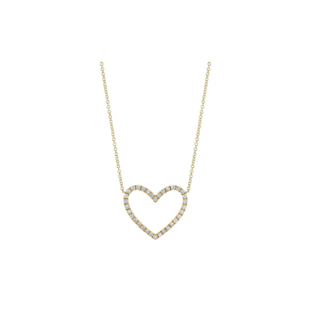 Diamond Pave Open Heart Necklace
