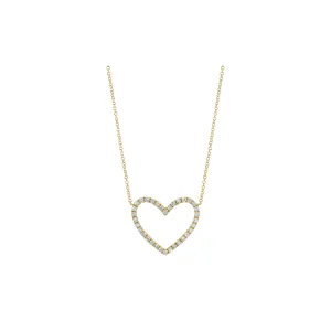 Diamond Pave Open Heart Necklace