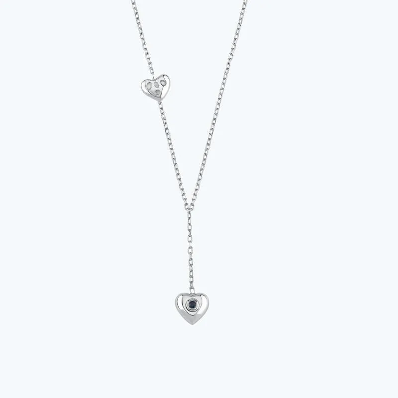 Heart Silver Diamond Necklace