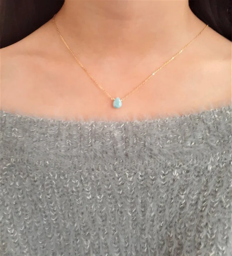 Larimar Pear Shape Necklace
