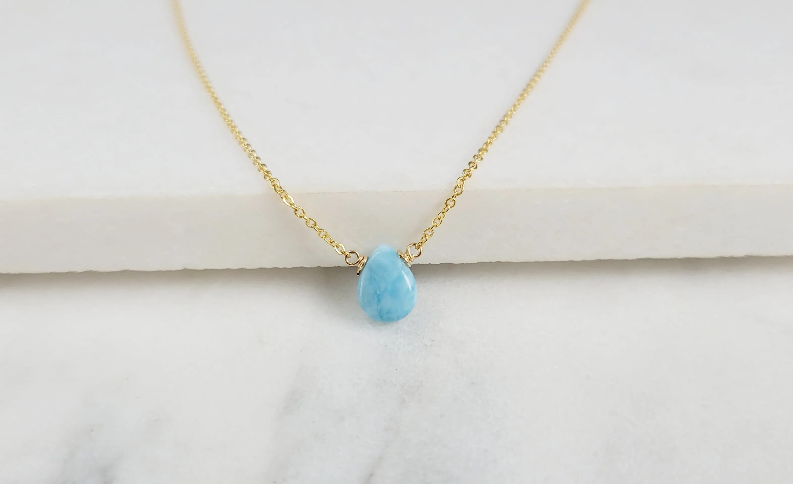 Larimar Pear Shape Necklace