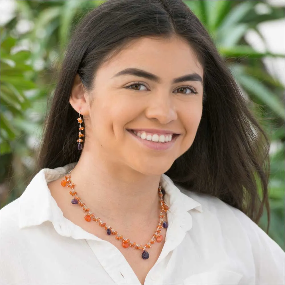 Luxe Gemstone Necklace and Earring Set