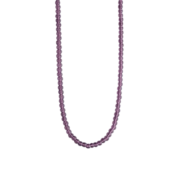 Milano Purple Bead Necklace - Silver - 3916PU/42