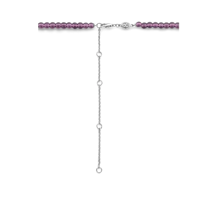 Milano Purple Bead Necklace - Silver - 3916PU/42