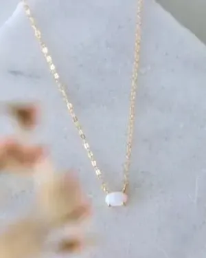 Mini Oval Opal Necklace