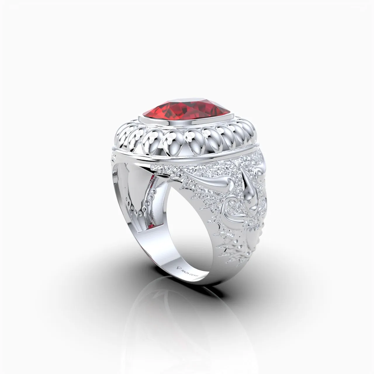 Natural Cocktail Ruby Ring in 18K Gold - Augusta