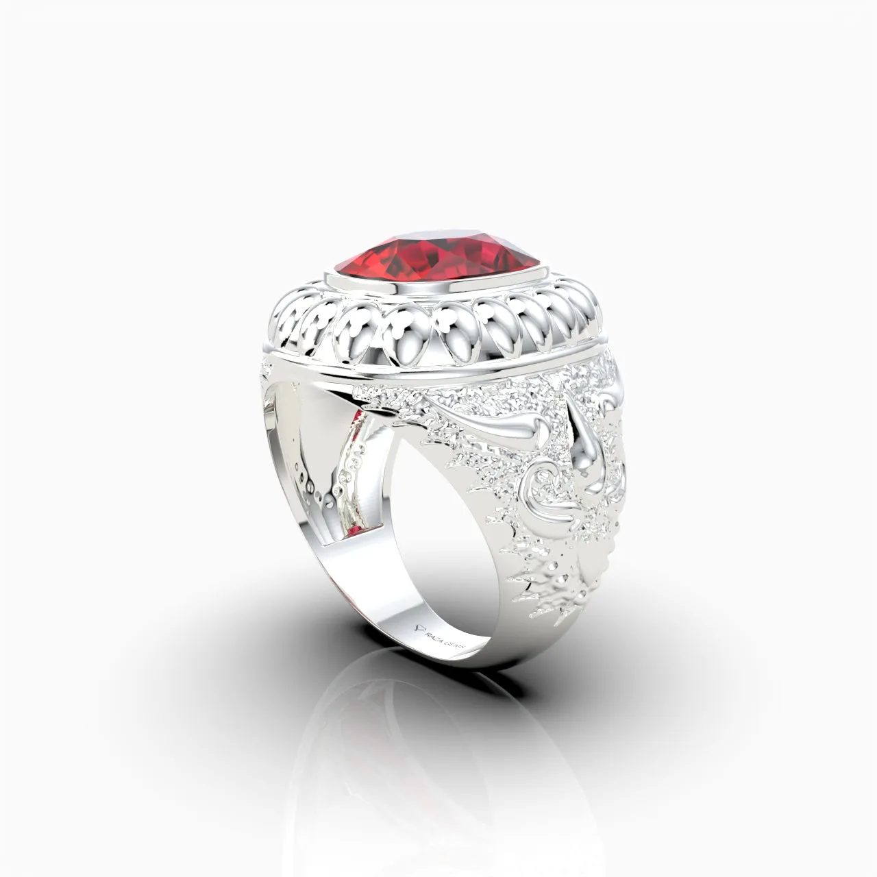 Natural Cocktail Ruby Ring in 18K Gold - Augusta