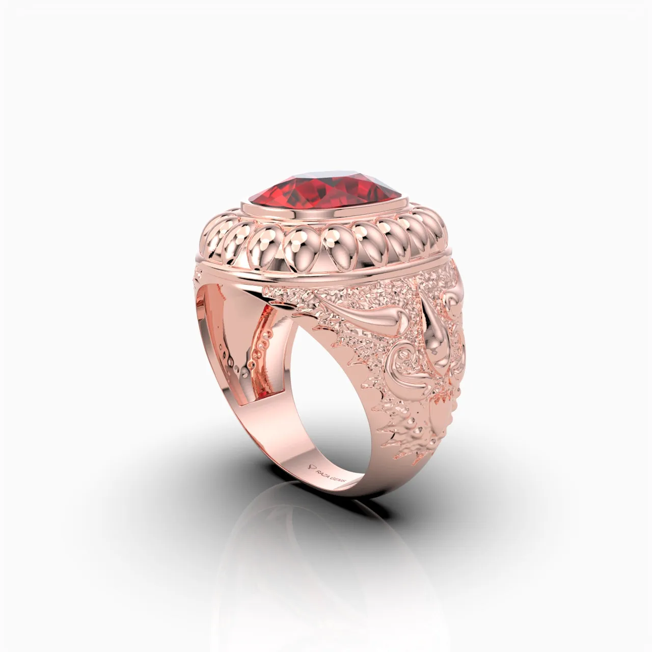 Natural Cocktail Ruby Ring in 18K Gold - Augusta