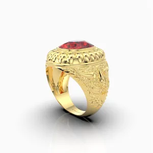 Natural Cocktail Ruby Ring in 18K Gold - Augusta