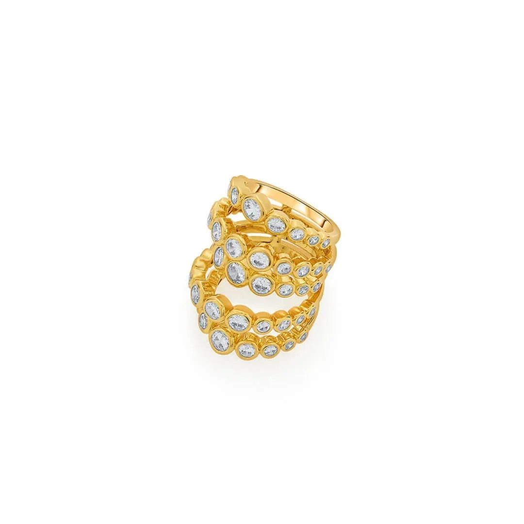 Nazm CZ Multi-band Cocktail Ring