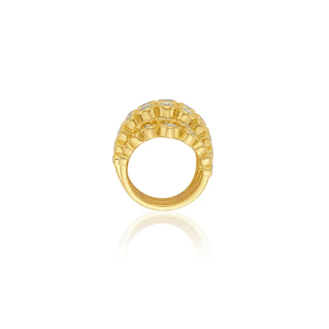 Nazm CZ Multi-band Cocktail Ring