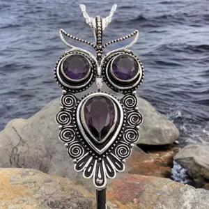 Owl with Amethyst, Necklace