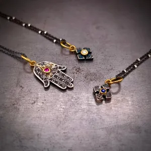 Oxidized Sterling Silver Gemstone Pendants