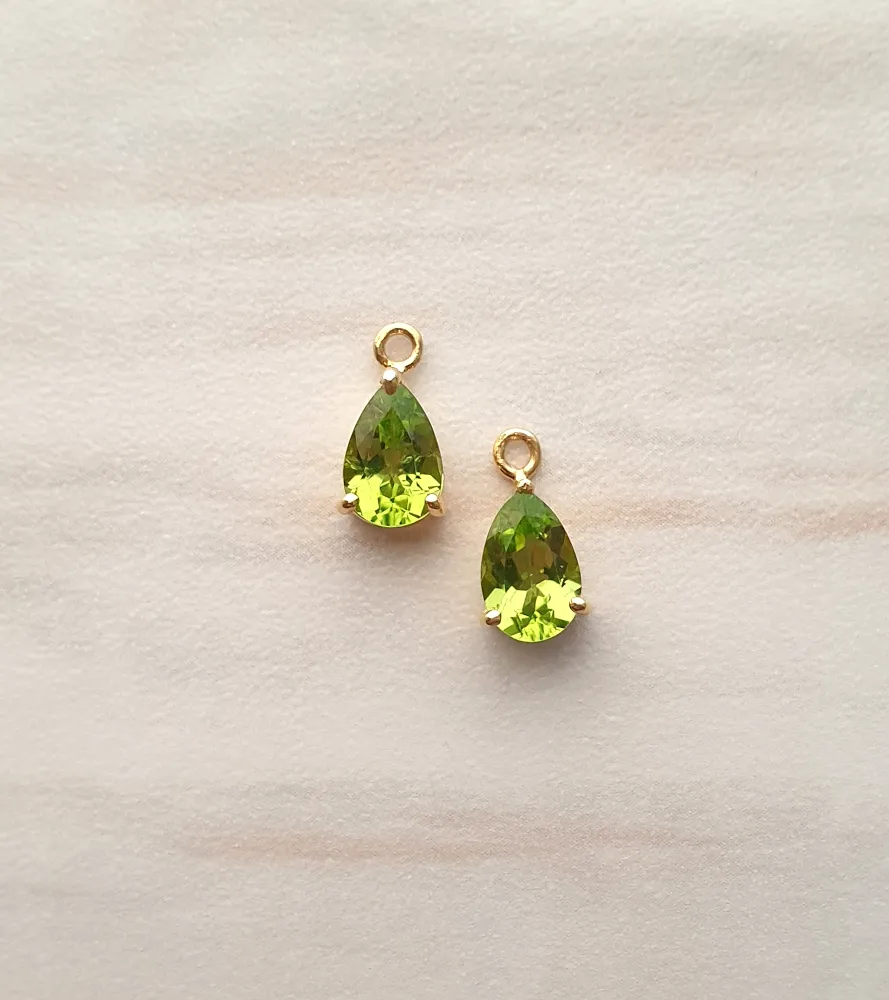 Pink Topaz and Peridot Detachable Separates Earrings