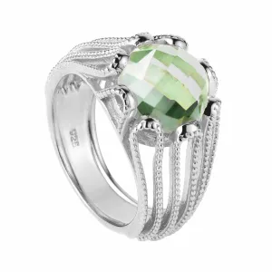 Silver Ring Green Amethyst Alessia