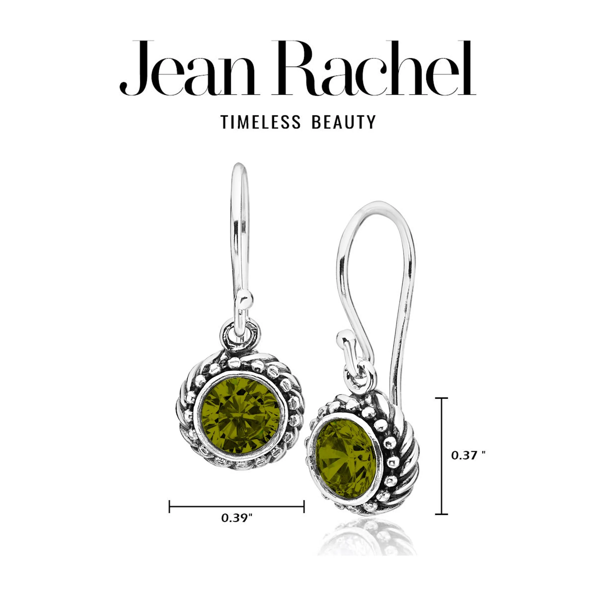 Sterling Silver Peridot CZ Rope Earrings