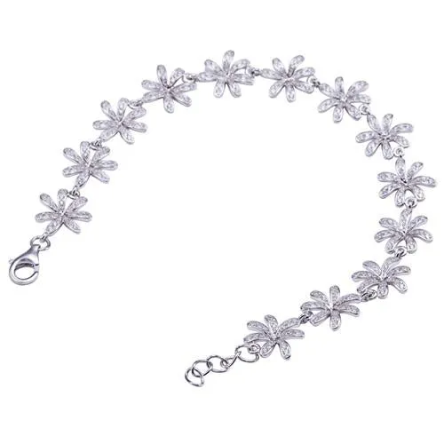 Sterling Silver Tiare Pave CZ Bracelet