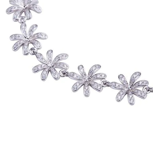 Sterling Silver Tiare Pave CZ Bracelet