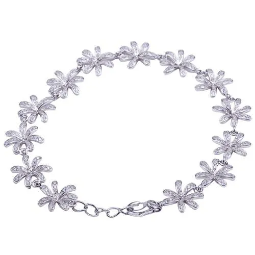 Sterling Silver Tiare Pave CZ Bracelet