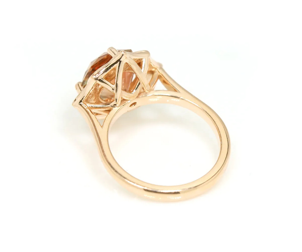 Sunstone Starburst Rose Gold Ring