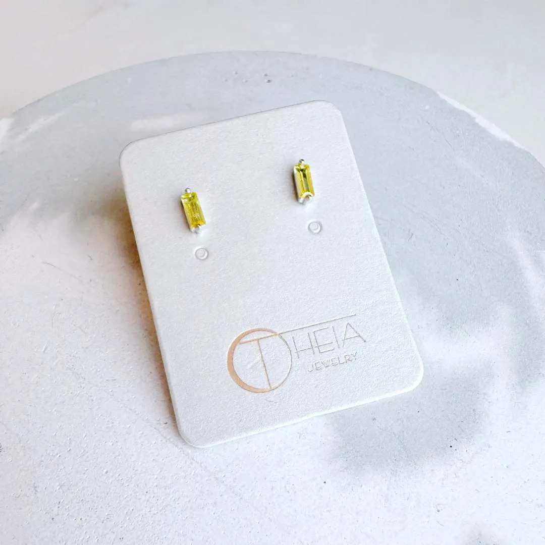 Tiny Baguette Stud Earrings
