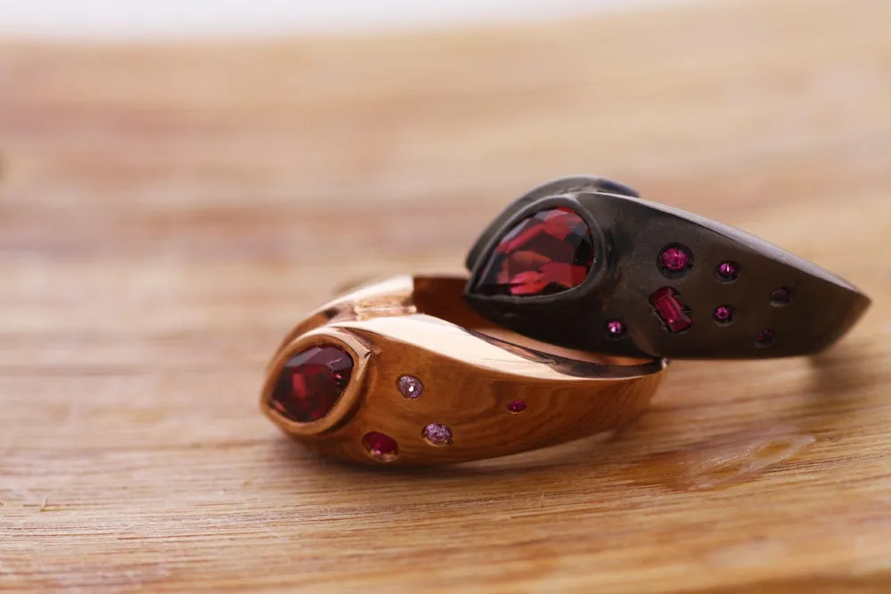 Tourmaline Sapphire and Ruby  Statement ring