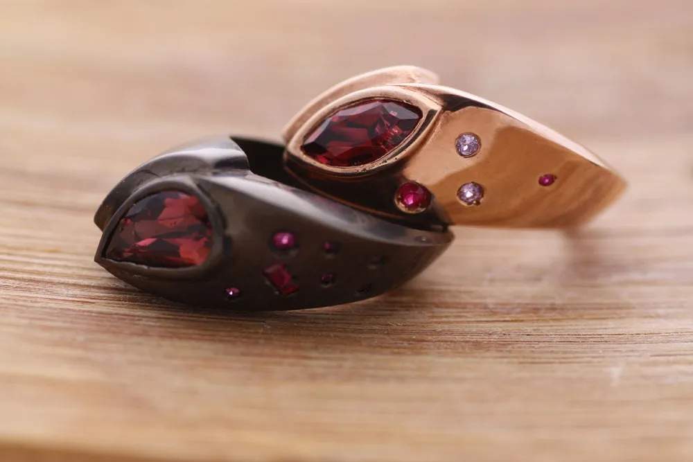 Tourmaline Sapphire and Ruby  Statement ring