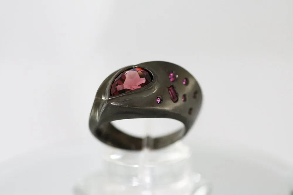 Tourmaline Sapphire and Ruby  Statement ring