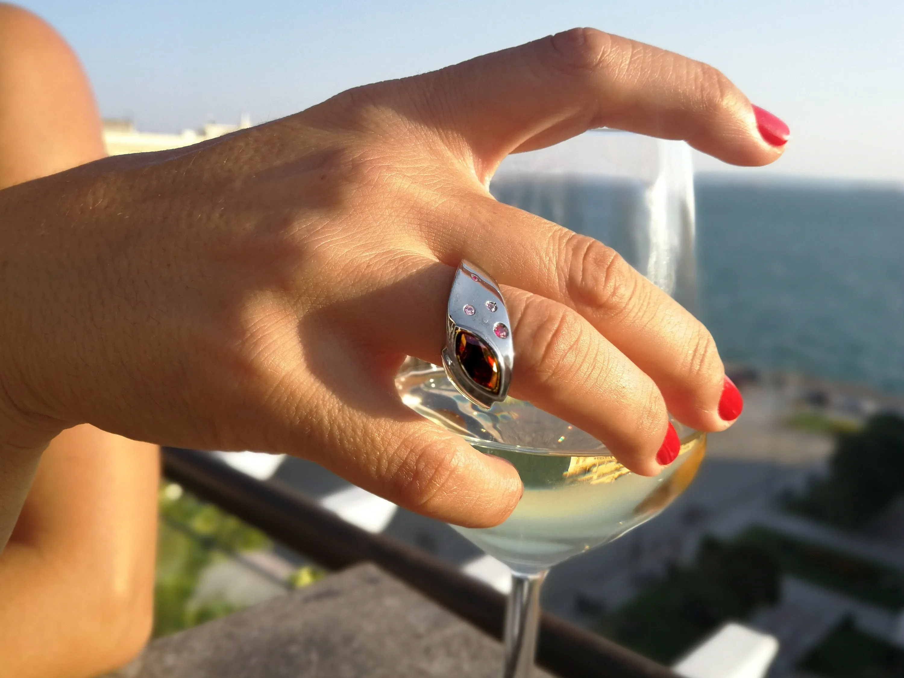Tourmaline Sapphire and Ruby  Statement ring