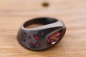 Tourmaline Sapphire and Ruby  Statement ring