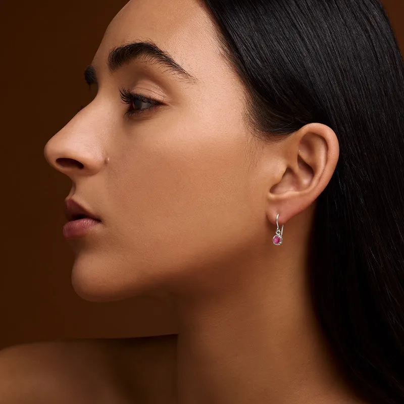 Winkie Earring, Ruby, Silver